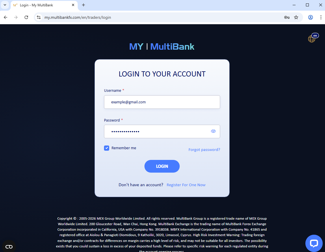 MEX / MultiBank - Westernpips Docs